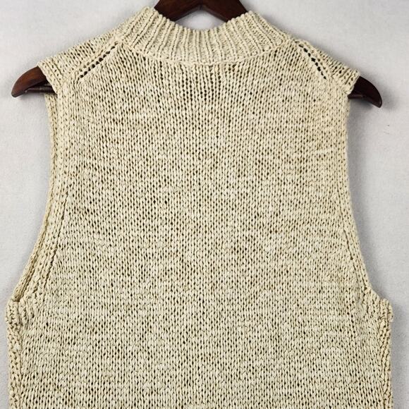 Liz Claiborne Collection Cable Knit Sweater Vest Women’s SZ XL Cream Mock Neck - Picture 9 of 13
